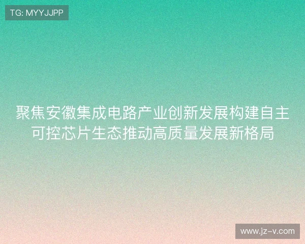 聚焦安徽集成电路产业创新发展构建自主可控芯片生态推动高质量发展新格局